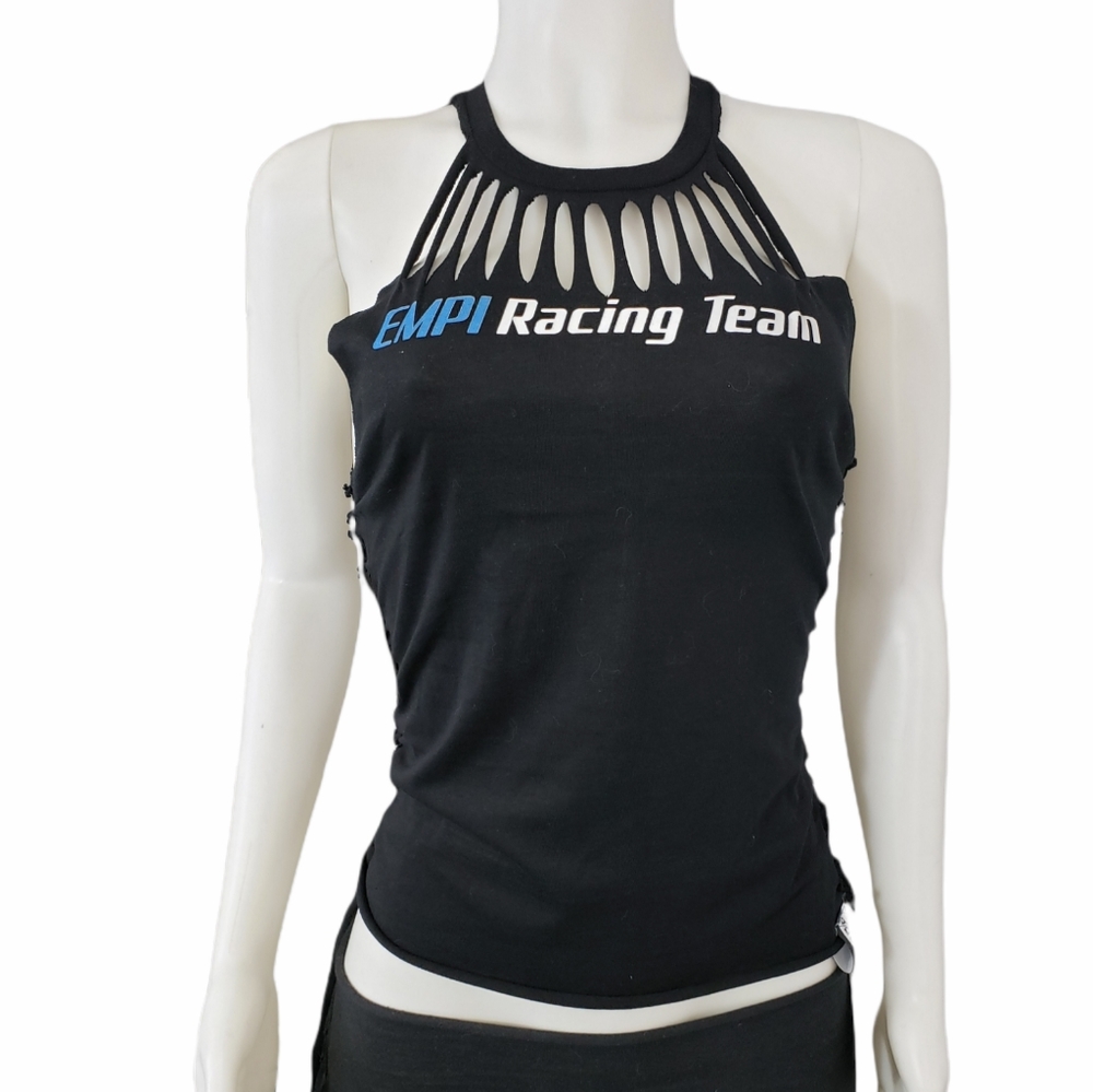Empi Racing Team A-Cut Slashed Neck Tied Sides Top